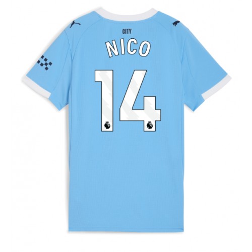 Manchester City Nico Gonzalez #14 Hjemmebanetrøje Dame 2025-26 Kortærmet